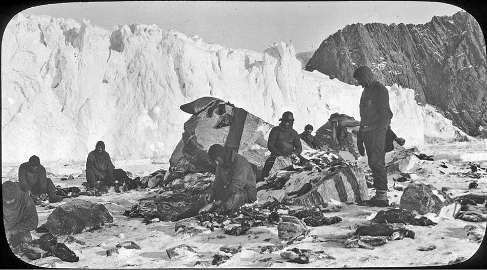 Scene on Elephant Island after the releasing of the marooned men by the Chilean tug Yelcho