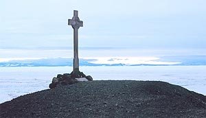 Vince's Cross at Hut Point Peninsula, McMurdo Sound, Antarctica