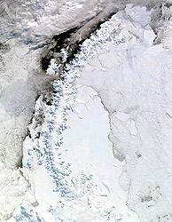 Antarctic Peninsula satellite image October 2002 - picture courtesy NASA