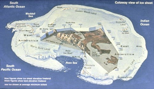 Antractica cut-away ice shot