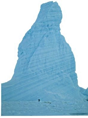 Grounded iceberg in winter sea-ice