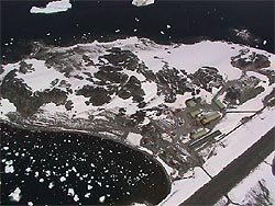 Rothera Base and airstrip from the air - photo courtesy "Jenny Doctor"