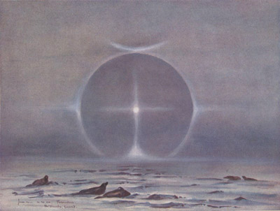 Edward Wilson, watercolour painting - A Halo Round The Moon