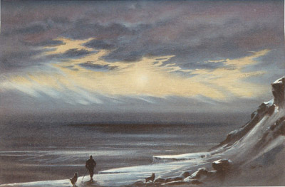 Edward Wilson, watercolour painting - Cape Evans In Winter