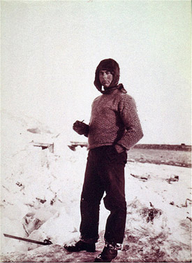 Hugh Evans in a balaclava Southern Cross Antarctic Expedition 1899