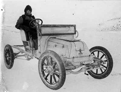 Bernard Day on the Arrol-Johnston motor car