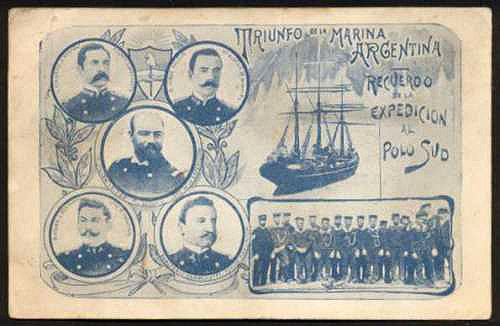 Postcard of the officers and crew of the Uruguay