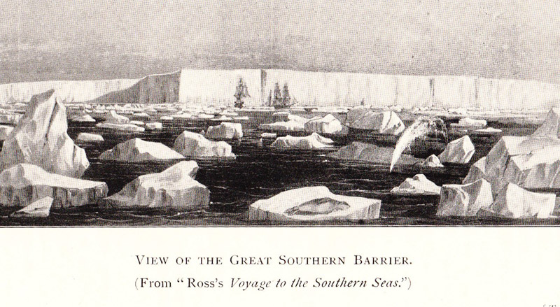 Erebus and Terror at the Ross Ice Barrier