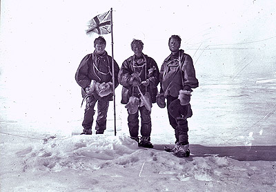 Alistair McKay, Edgeworth David and Douglas Mawson at the Magnetic South Pole
