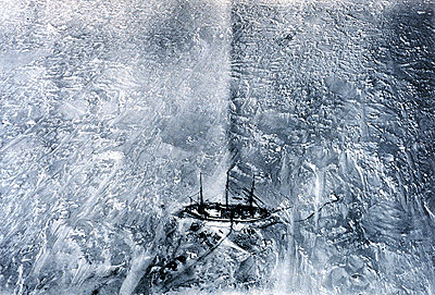 Aerial view of the Gauss in the ice - 1902 March 29