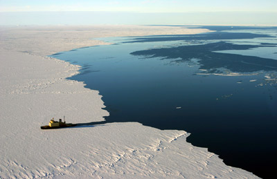 Russian icebreaker off Oates Land, Antarctica