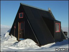 The A-Frame hut on Ross Ice Shelf, Antartica