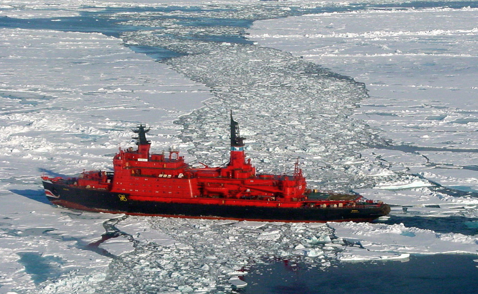 Kapitan Khlebnikov in fast ice, McMurdo Sound