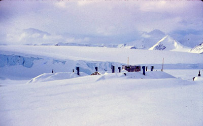 Old Stonington Huts Buried by Snow