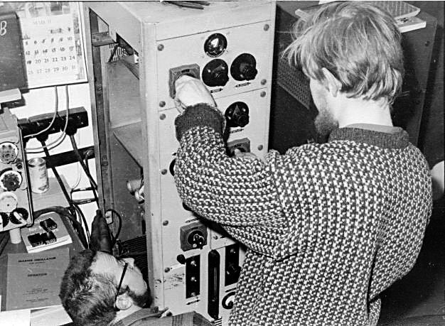 Tuning one of the transmitters. Deception, winter 1962