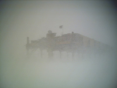 Halley Base - Blowing Snow