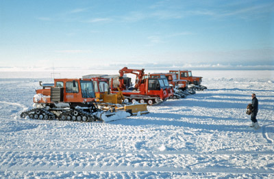 Ice Shelf Construction Vehicles