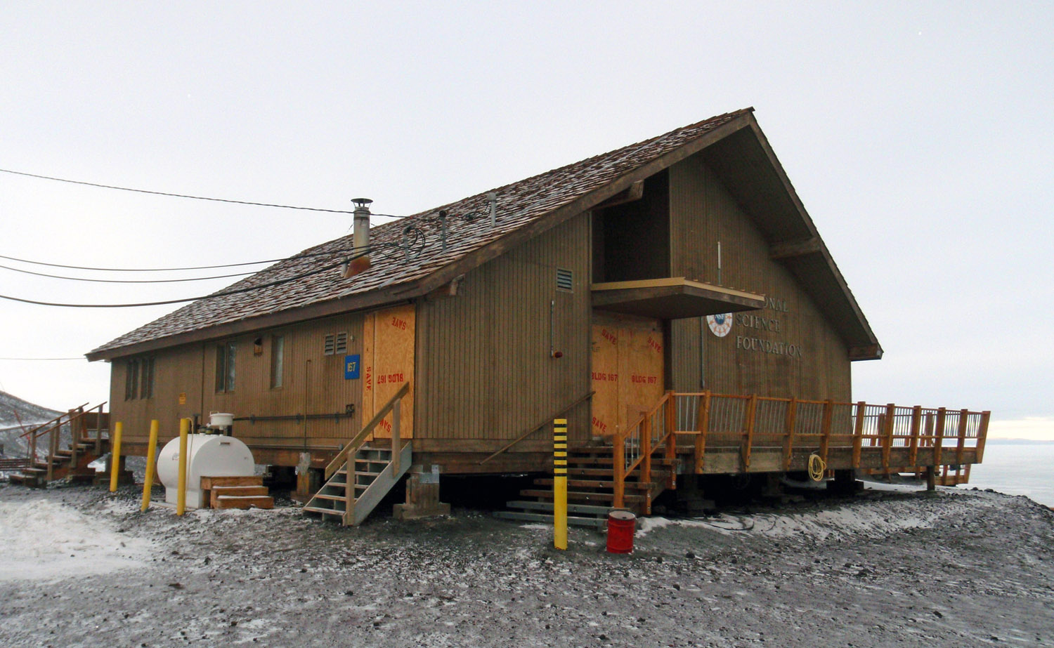 NSF Chalet boarded up and winterized