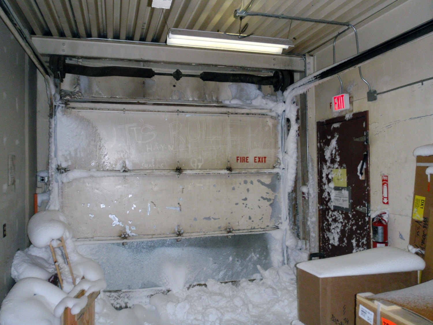 Inside Building 136, after a Condition 1 Storm