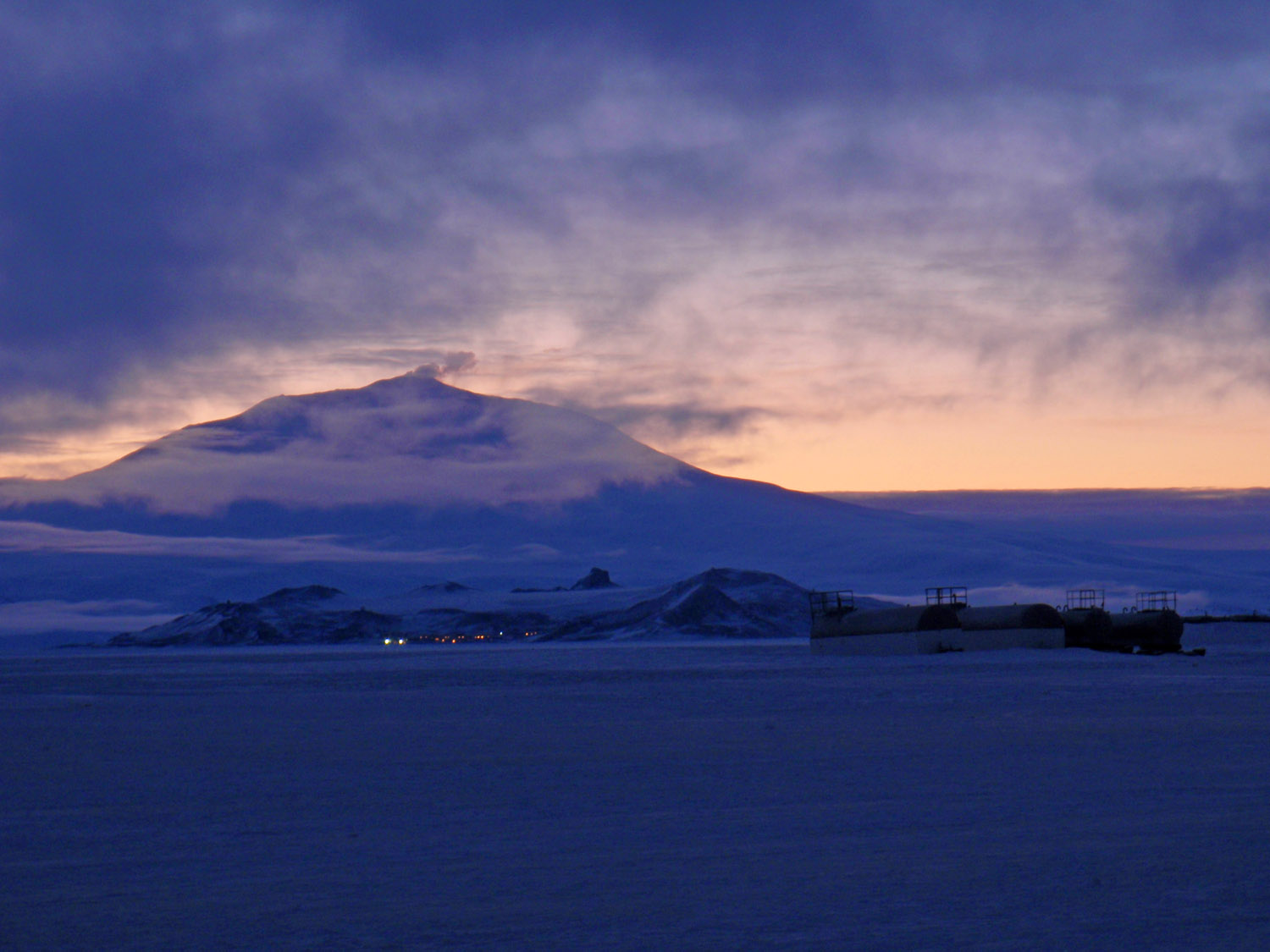 Mount Erebus seen from Pegasus Field