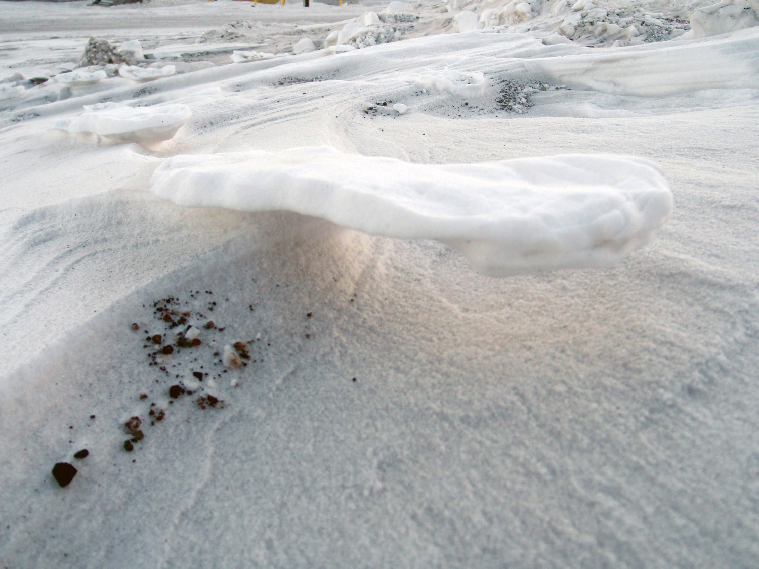 Raised Footprints in the Snow
