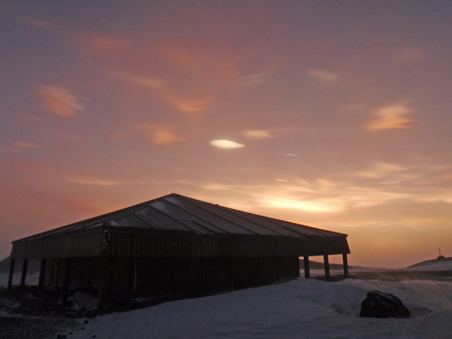 Nacreous Clouds over Discovery Hut