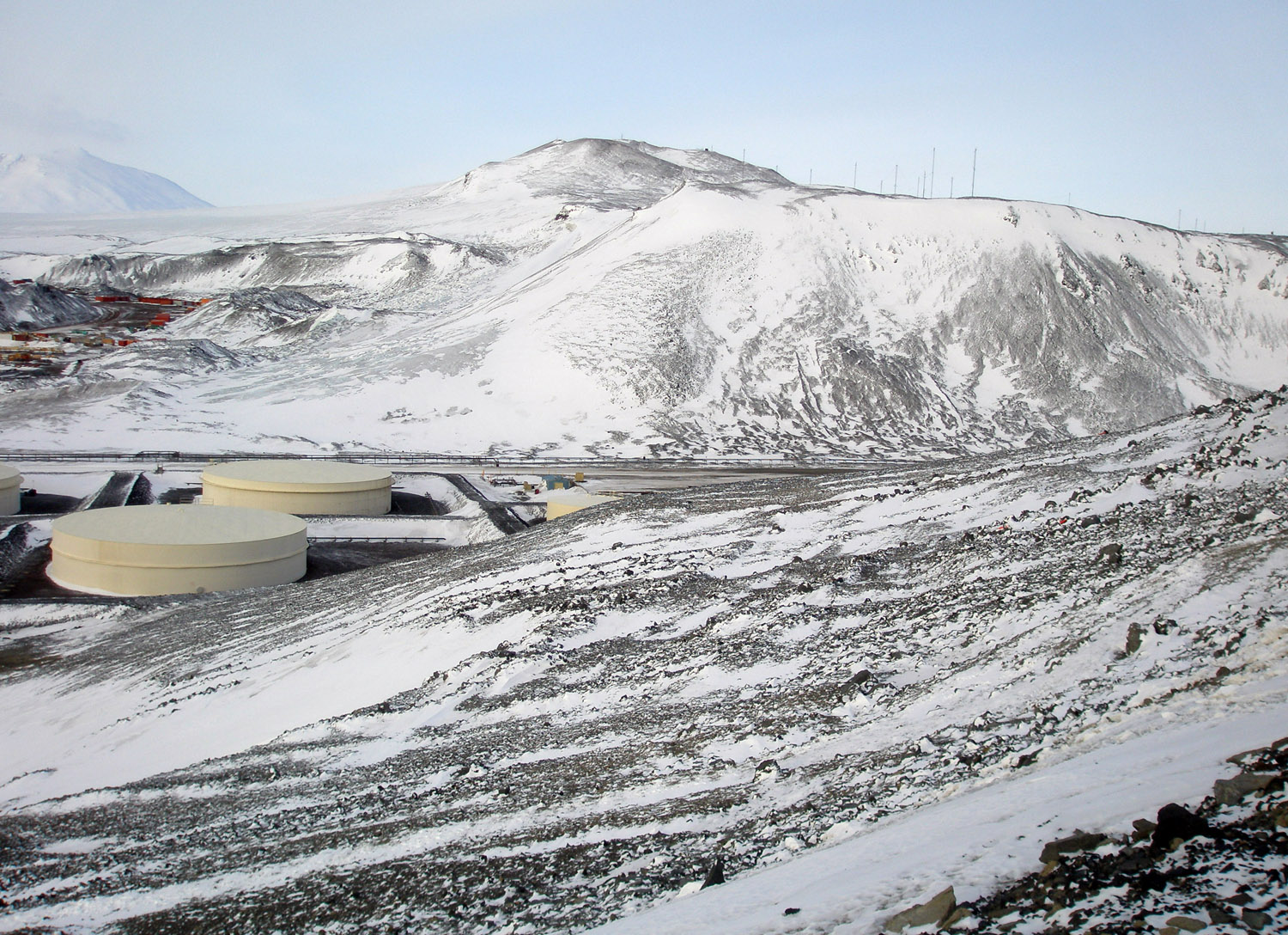 McMurdo Station from a point about one third of the way up Observation Hill