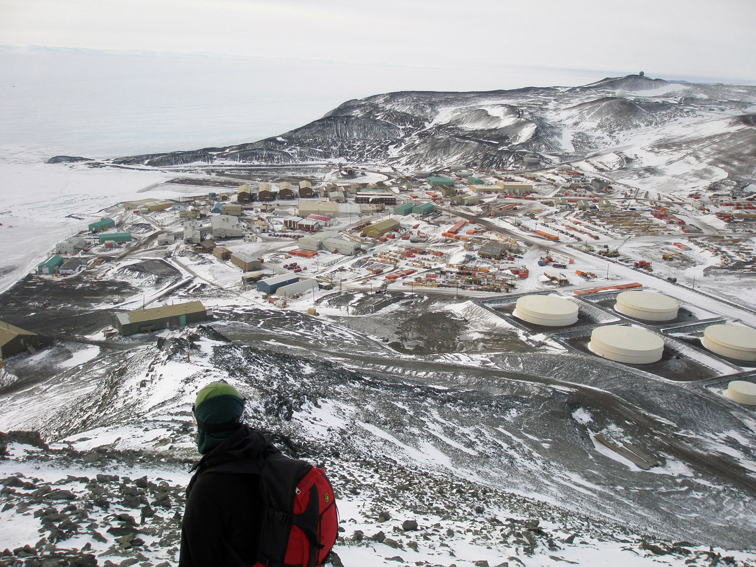McMurdo Station, seen on the descent