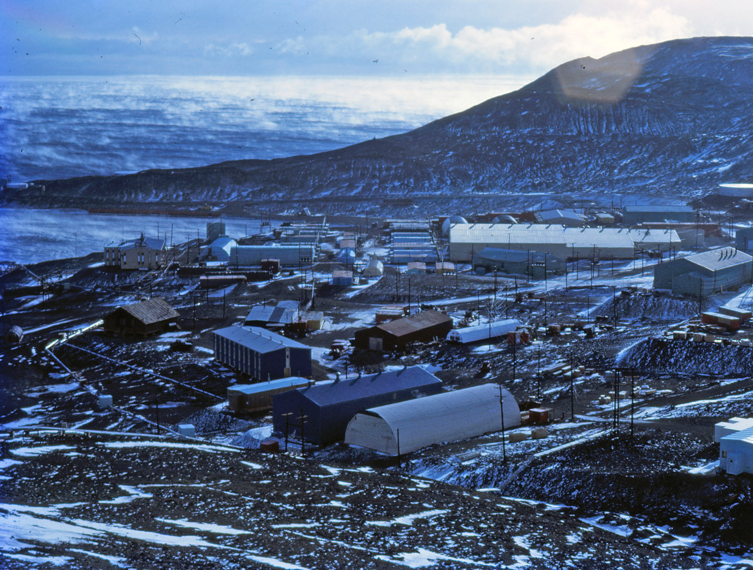 McMurdo Station with Sea Smoke in Background