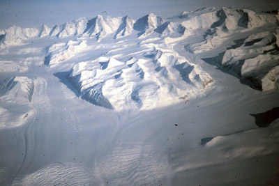 Transantarctic Mountains between McMurdo and the South Pole from the air