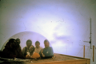 Antenna crew in aurora hut