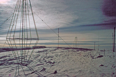 ]  Looking across the "bone yard" (storage), new antennas