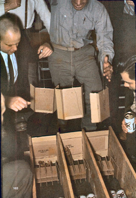 Hamster races.  Jim Burnham (civilian) on the left