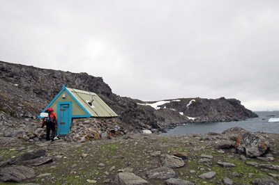 Cummings Hut, rebuilt on the original stone base