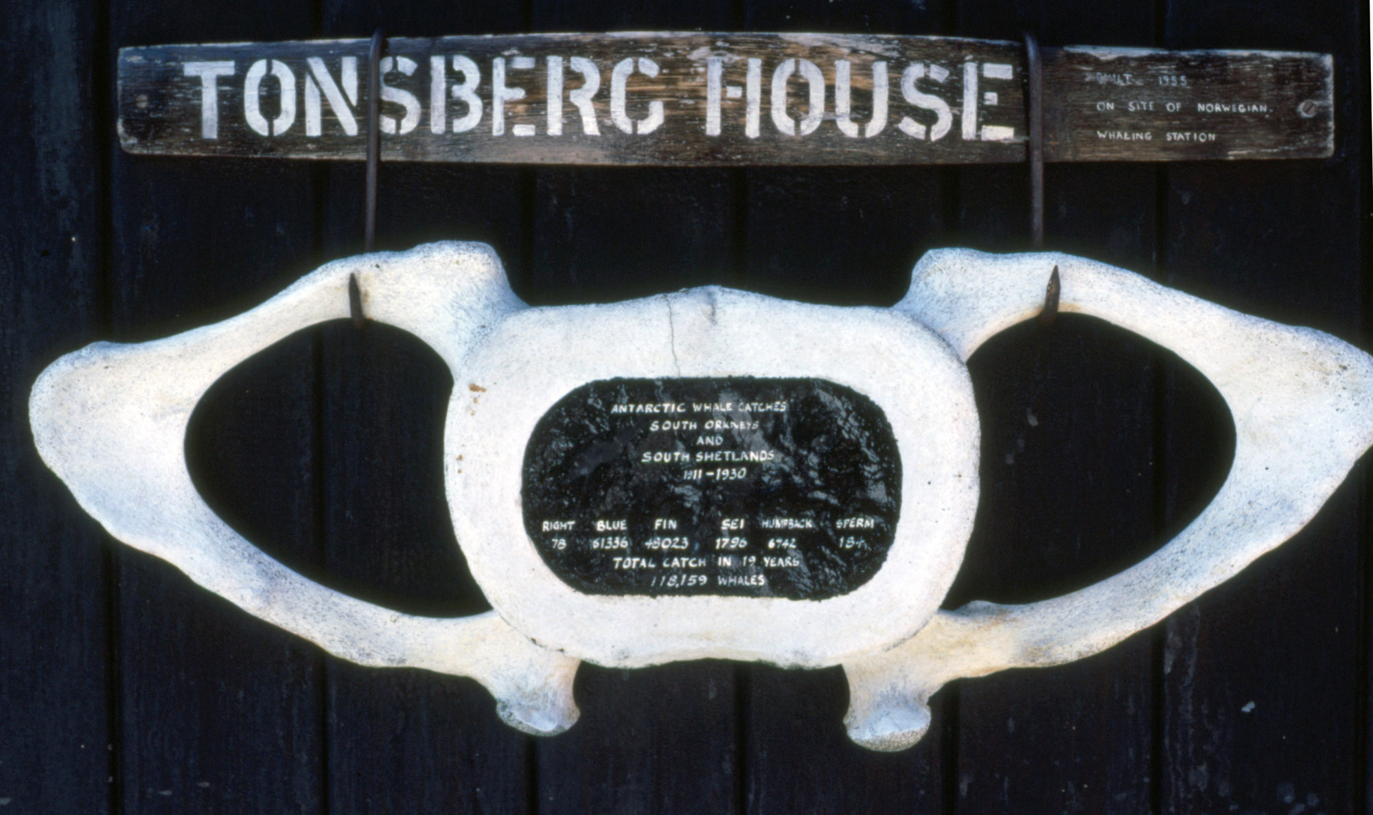 Tonsberg House Sign and Whaling Tally