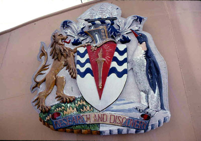 British Antarctic Survey Coat of Arms on the RRS Bransfield