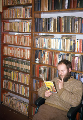 Pete Hobbs relaxing with a good read