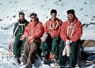 Signy sledging party; Martin White next to right - 1967-68