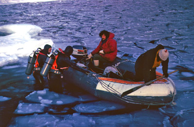 Setting off in inflatable through thin ice