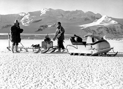 Skidoo on Sea Ice in Winter