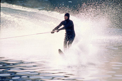 Rick Price Waterskiing in the Cove 1984