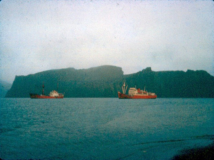 Biscoe and Kista Dan (?) at Deception Island (?)