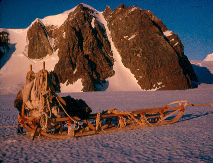 Nansen sledge used for travelling with dogs