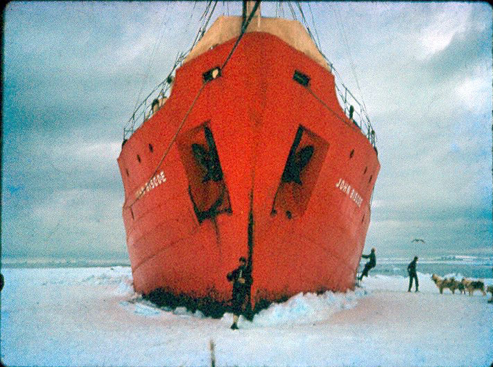 Sea ice relief by dog sled