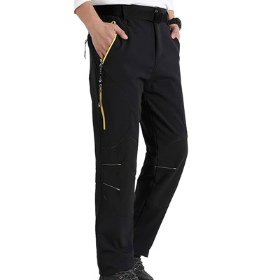 Men's Fleece Lined Outdoor Cargo Pants Casual Work Ski Hiking Pants wi