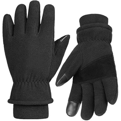 Hands Warm in Cold Weather for Cycling and Running Large,Black Winter Gloves for Women Touch Screen Fingers and Thermal Fleece with Insulated Cotton