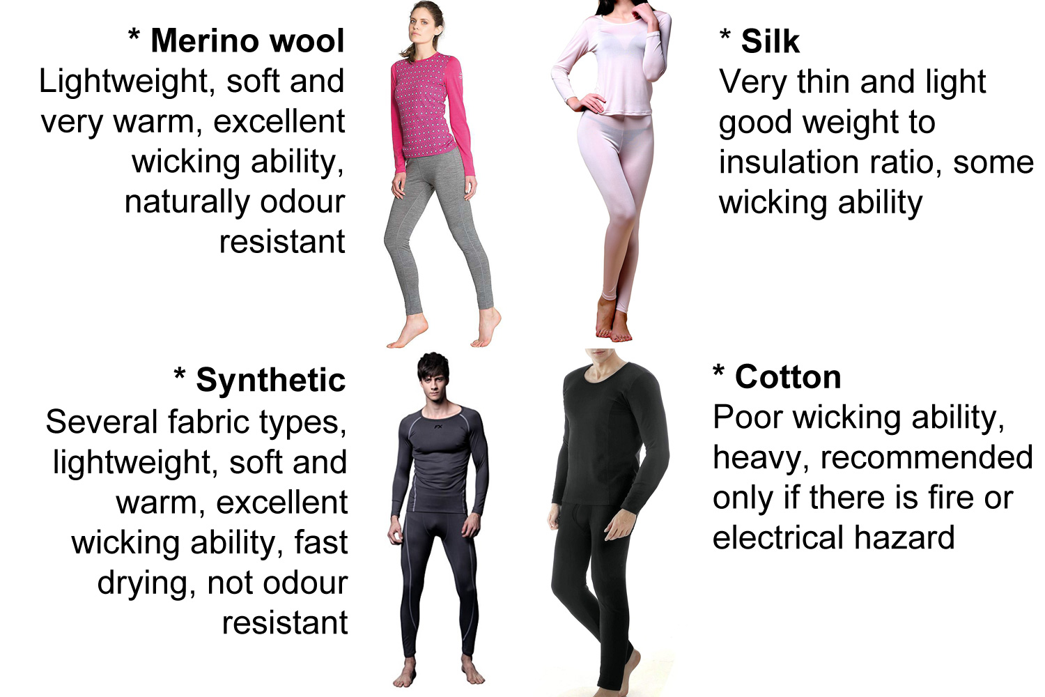 Base Layers, Winter Thermals Underwear for cold weather, winter