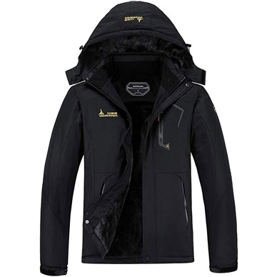 MAGCOMSEN Men's Windbreaker Jacket Winter Coats 6 Zipper Pockets Hooded Snow Ski Jacket Water Resistant Tactical Jacket 