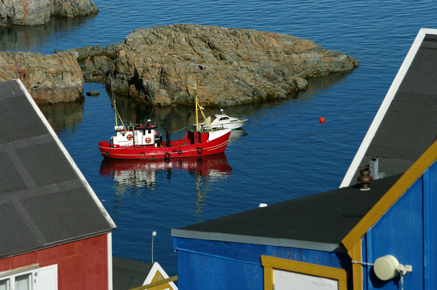 Uummannaq Town, Greenland, Fishing Boat