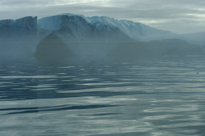 Disko Bay, Ilulissat Greenland, Icebergs in the Mist